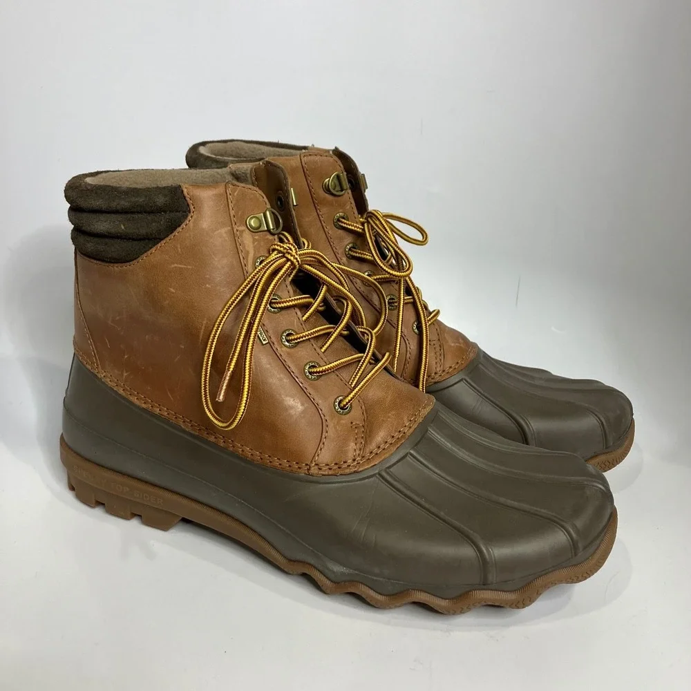 Sperry men's Avenue waterproof duck boots leather lace‎ up size 11.5 casual